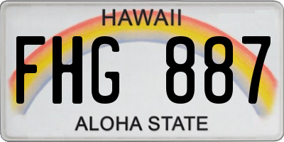 HI license plate FHG887