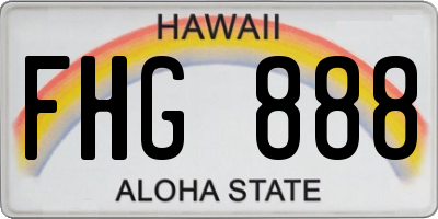 HI license plate FHG888