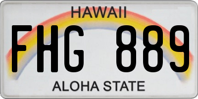 HI license plate FHG889