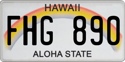 HI license plate FHG890