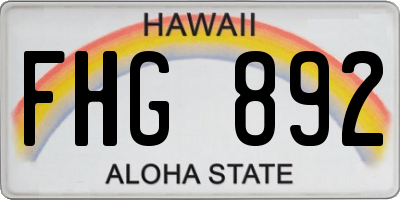 HI license plate FHG892