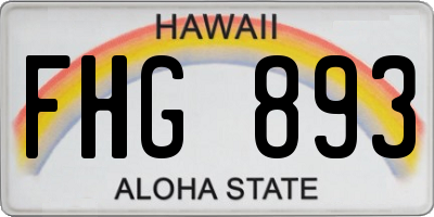 HI license plate FHG893