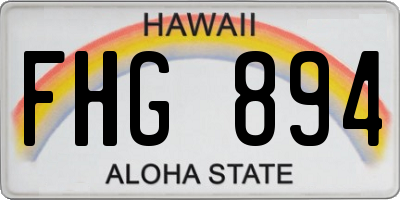 HI license plate FHG894