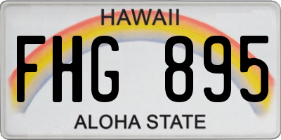 HI license plate FHG895