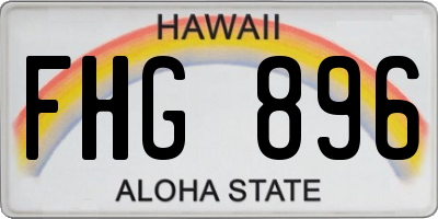 HI license plate FHG896