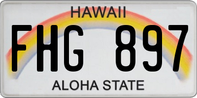 HI license plate FHG897