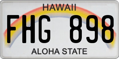 HI license plate FHG898