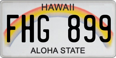 HI license plate FHG899