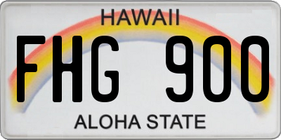 HI license plate FHG900