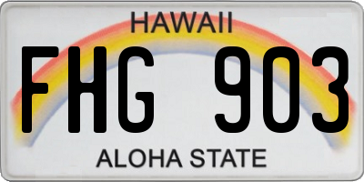 HI license plate FHG903