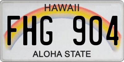 HI license plate FHG904