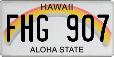 HI license plate FHG907