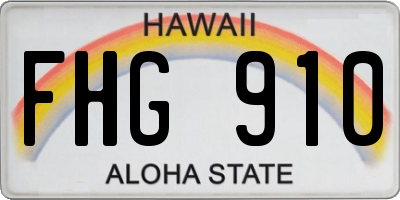 HI license plate FHG910