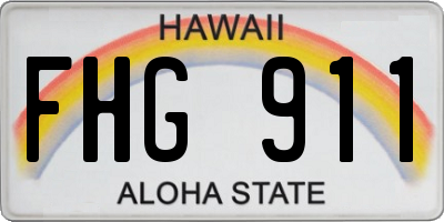 HI license plate FHG911