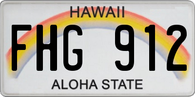 HI license plate FHG912