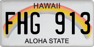 HI license plate FHG913