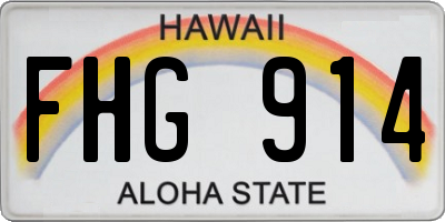 HI license plate FHG914