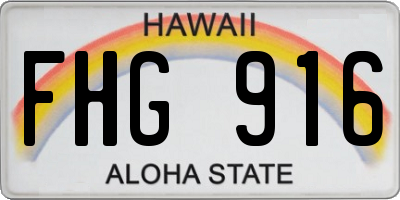 HI license plate FHG916