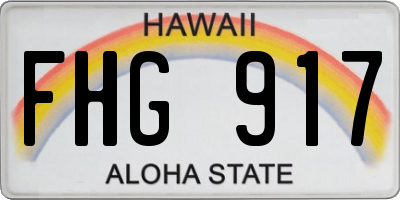 HI license plate FHG917
