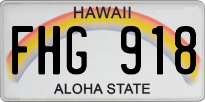 HI license plate FHG918