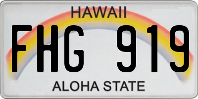 HI license plate FHG919