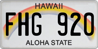 HI license plate FHG920