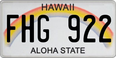 HI license plate FHG922