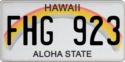 HI license plate FHG923