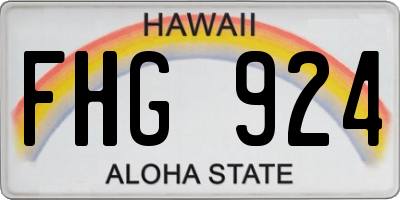 HI license plate FHG924