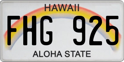 HI license plate FHG925