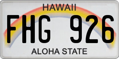 HI license plate FHG926