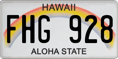 HI license plate FHG928