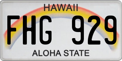HI license plate FHG929