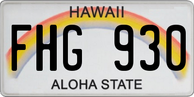 HI license plate FHG930