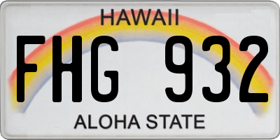HI license plate FHG932