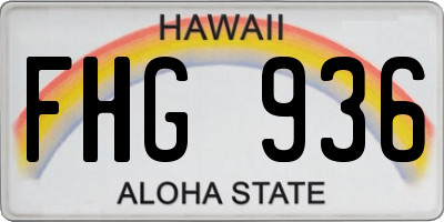 HI license plate FHG936