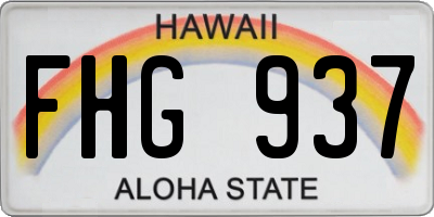 HI license plate FHG937