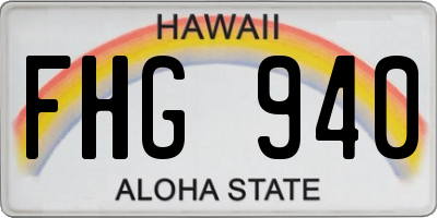HI license plate FHG940