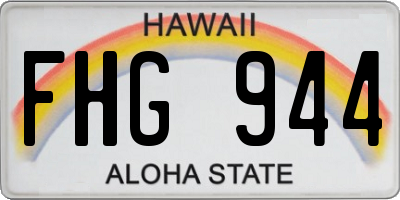 HI license plate FHG944