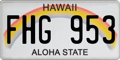 HI license plate FHG953