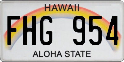 HI license plate FHG954