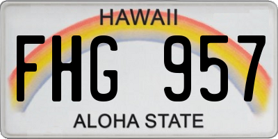 HI license plate FHG957