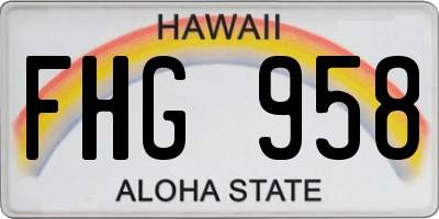 HI license plate FHG958