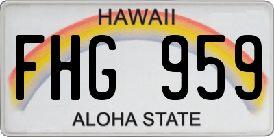 HI license plate FHG959