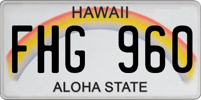 HI license plate FHG960