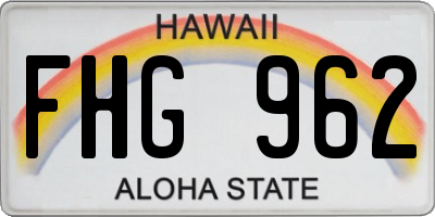 HI license plate FHG962