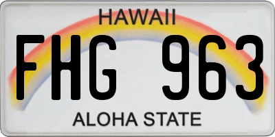 HI license plate FHG963