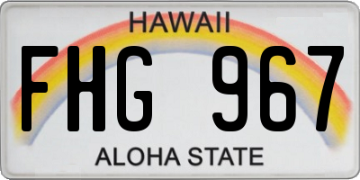 HI license plate FHG967