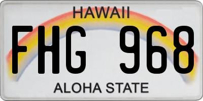 HI license plate FHG968