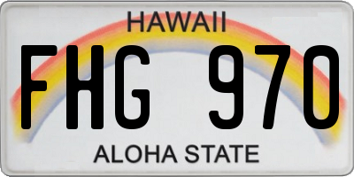 HI license plate FHG970